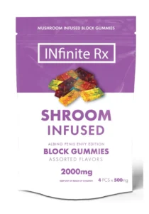 buy INfinite Rx Shroom Infused Albino Penis Envy Edition Block Gummies Edibles (2000mg)