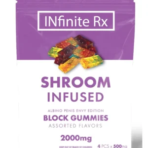 buy INfinite Rx Shroom Infused Albino Penis Envy Edition Block Gummies Edibles (2000mg)