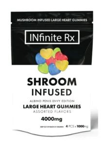buy INfinite Rx Shroom Infused Albino Penis Envy Edition Large Heart Gummies Edibles (4000mg)